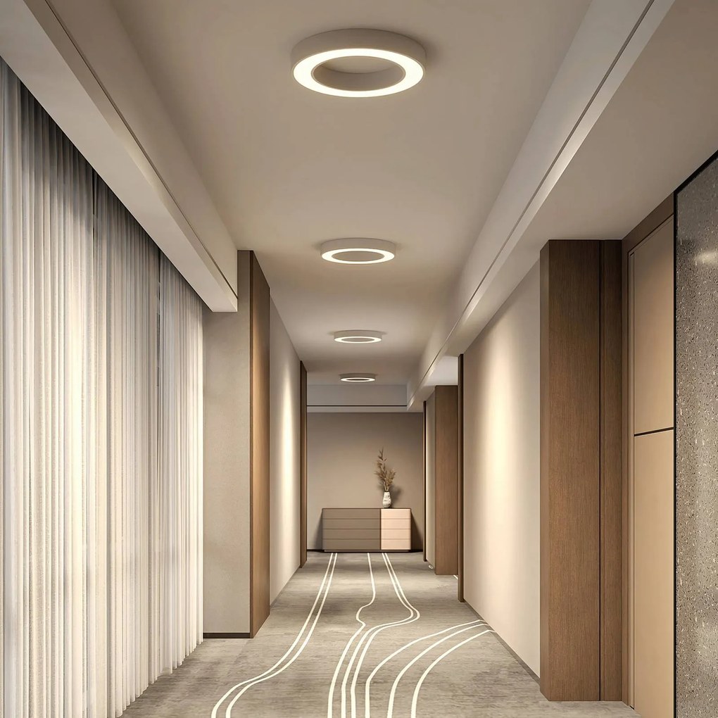 Plafoniera a LED Sharelyn Arcchio, dimmerabile, Bianco / Opale, Cucina, Alluminio, Moderno, Plafoniera LED