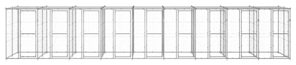 Gabbia per cani da esterno in acciaio zincato con tetto 21,78m²