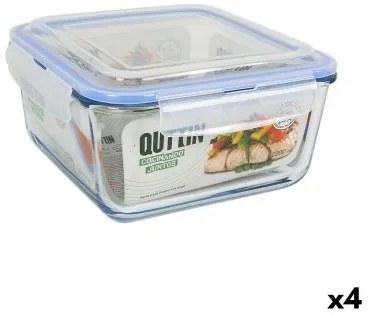 Porta pranzo Ermetico Quttin   Quadrato 2,2 L (4 Unità)