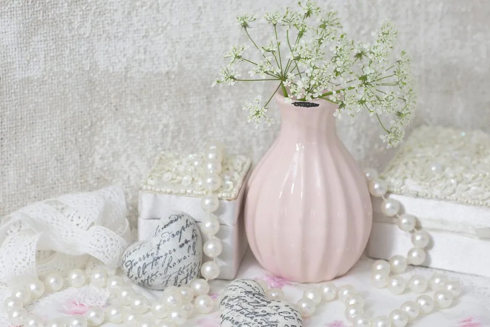 Stampa su tela – Natura morta Shabby Chic di lusso
