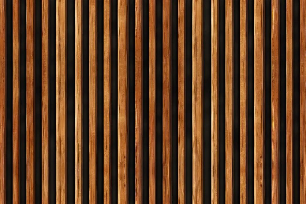 Carta da parati – Imitazione lamelle di legno su sfondo nero