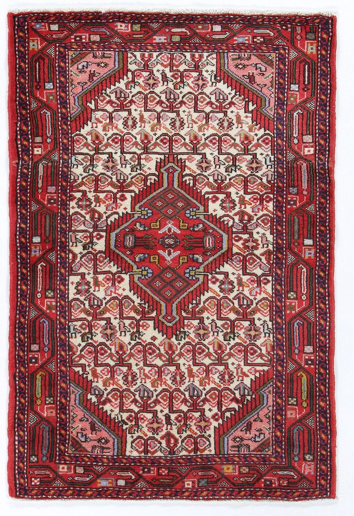 Hamedan Tappeto 90x130 (Iran) Annodato A Mano