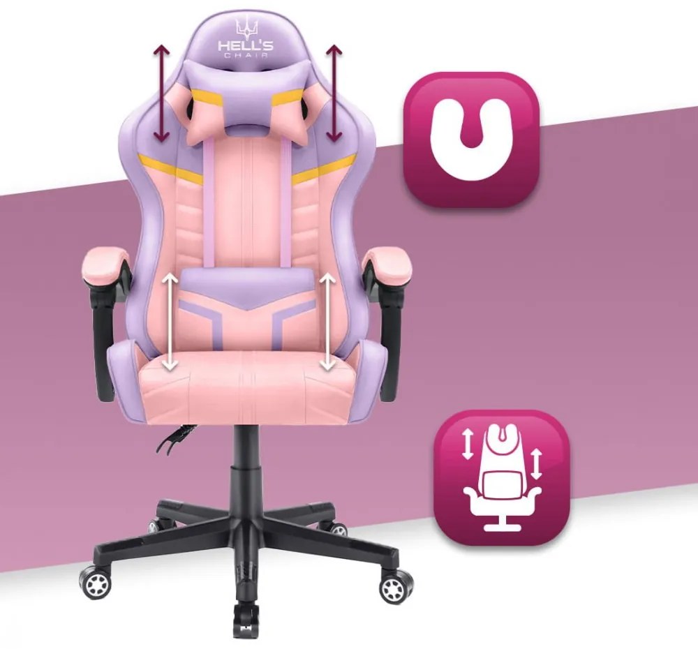 Sedia da gioco HC-1004 rosa-viola