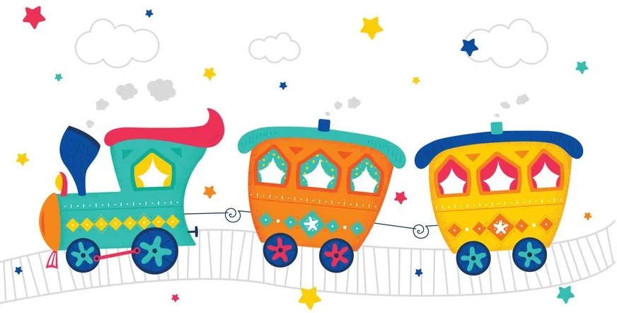 Quadro su tela – Trenino pastello