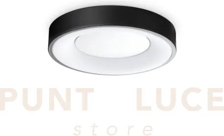 Planet plafoniera led 3000k 15w  1350 lm satinata nera d.30cm