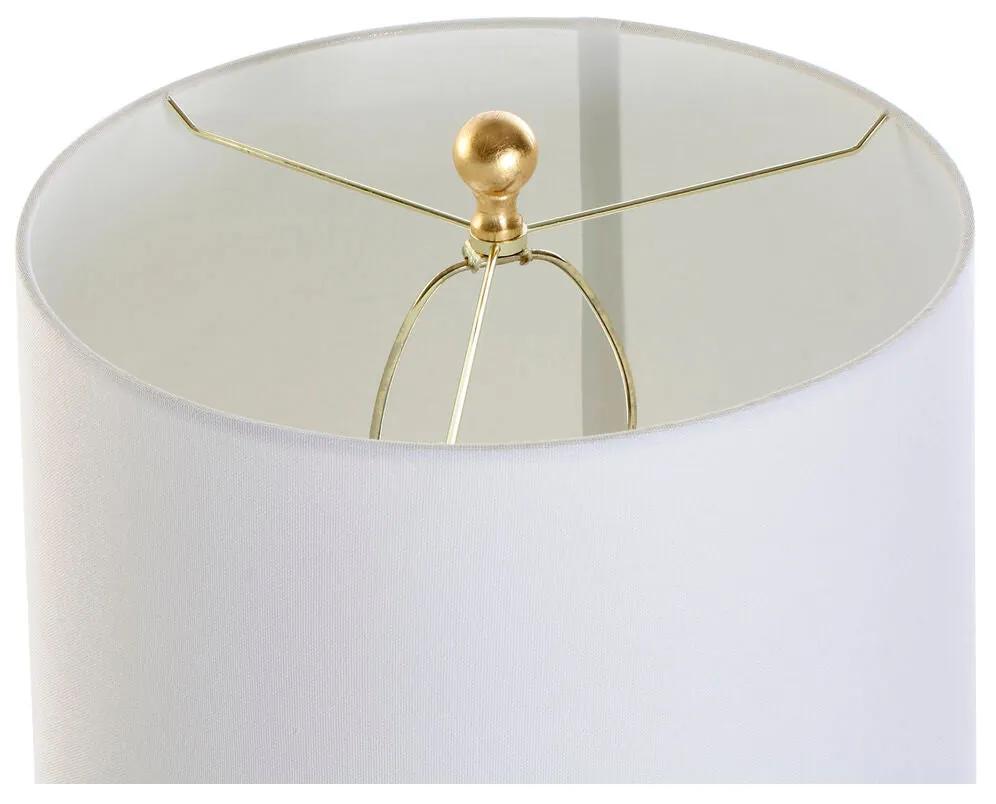 Lampada da tavolo DKD Home Decor Bianco Dorato PVC Metallo 60 W 220 V 40,5 x 40,5 x 74,5 cm