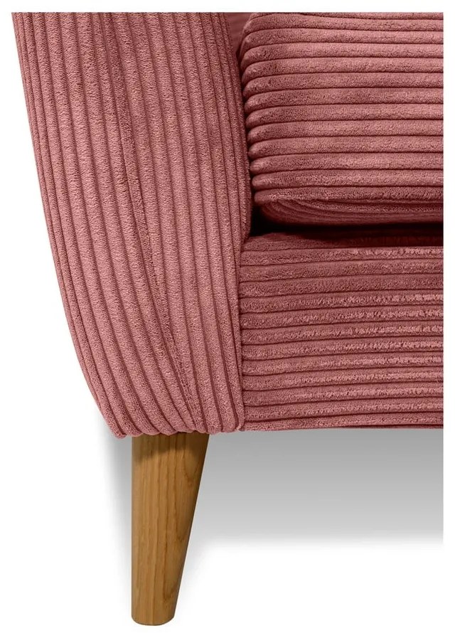 Divano in velluto a coste rosa 170 cm Paris - Scandic