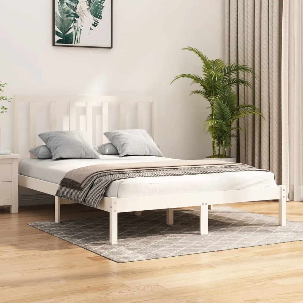 Giroletto Bianco Legno Massello Di Pino 120x190cm Small Double /