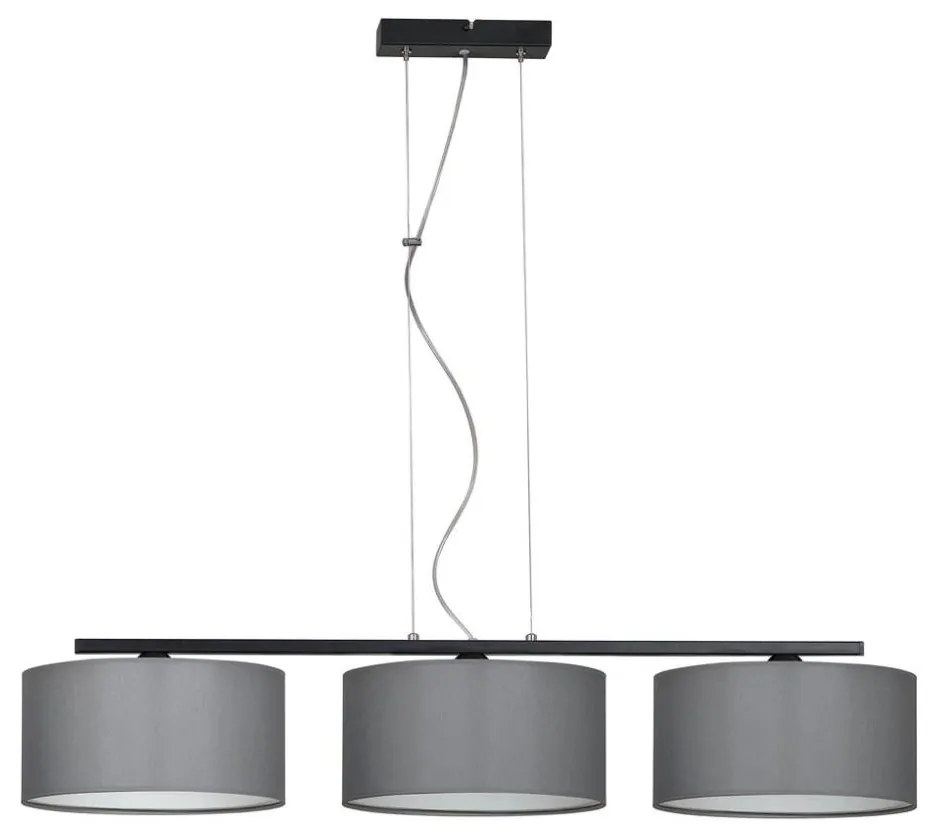 Lampadario a sospensione con filo ASTRA 3xE27/60W/230V grigio