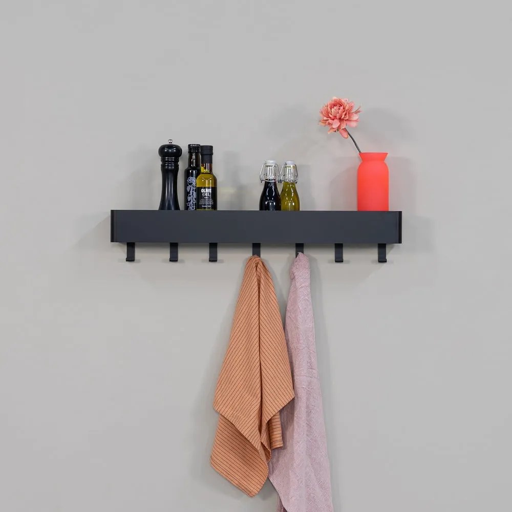 Mensola da bagno da parete nera in acciaio Multi – Spinder Design