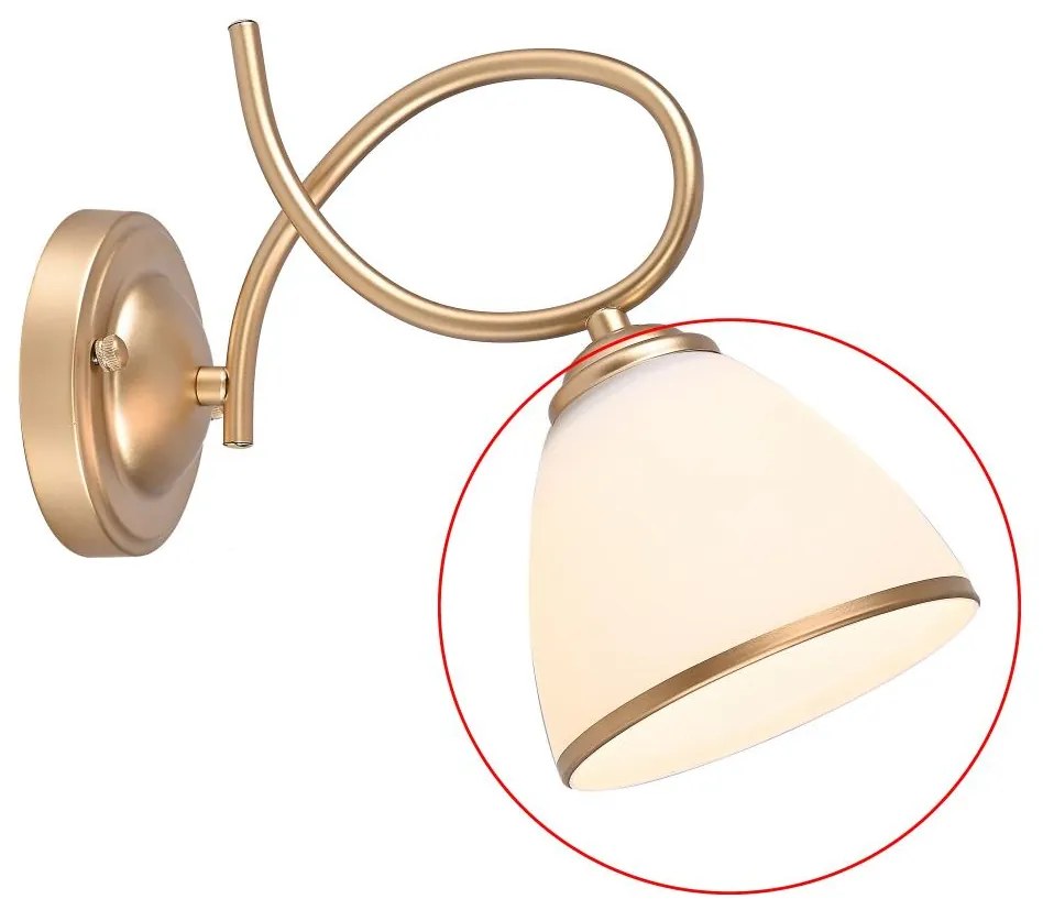 Brilagi - Vetro di ricambio per applique e lampadario FRED E27 Ø 13,5 cm crema/oro