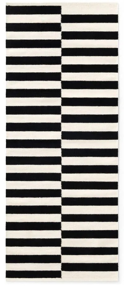 Passatoia bianca e nera in lana reversibile/tessuta a mano 80x200 cm Donna – Hanse Home