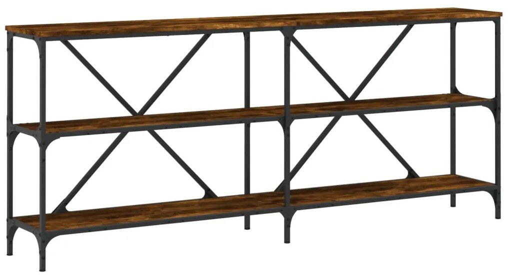 Tavolo consolle rovere fumo 180x30x75cm legno multistrato ferro