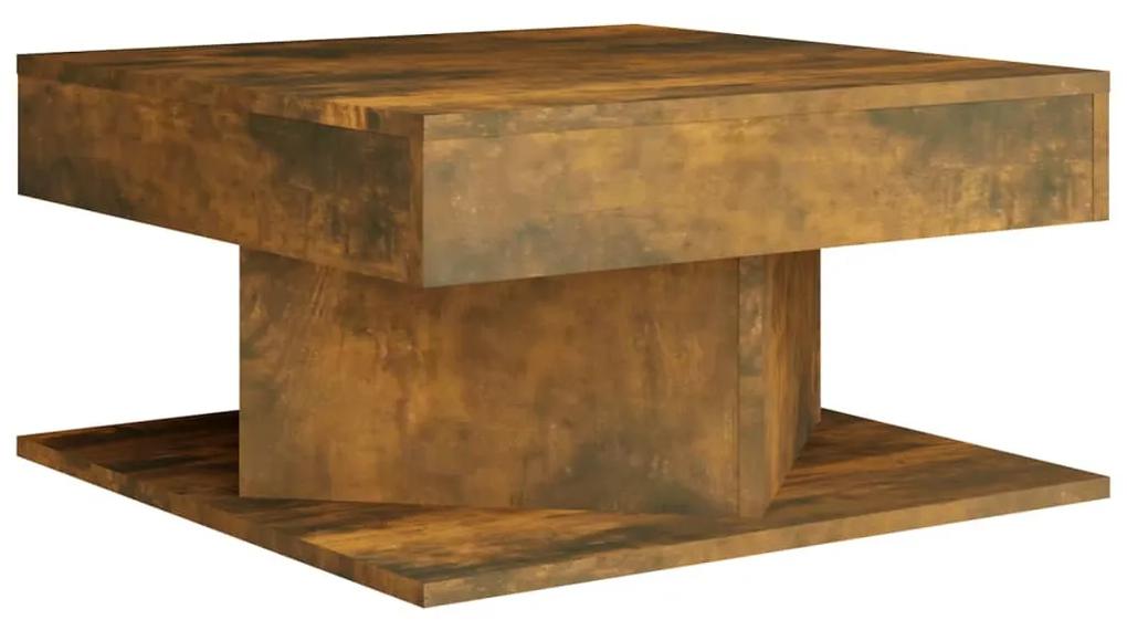 Tavolino da Salotto Rovere Fumo 57x57x30cm in Legno Multistrato