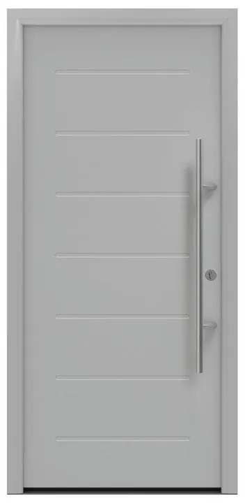 Portoncino d'ingresso HORMANN Iso Pro Secur 015 L 90 x H 210 cm in acciaio grigio, apertura tirare a sinistra