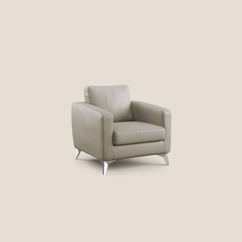 Orione Poltroncina in ecopelle moderna e impermeabile T04 talpa