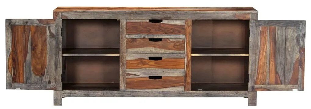 Credenza grigia 160x40x75 cm legno massello di sheesham