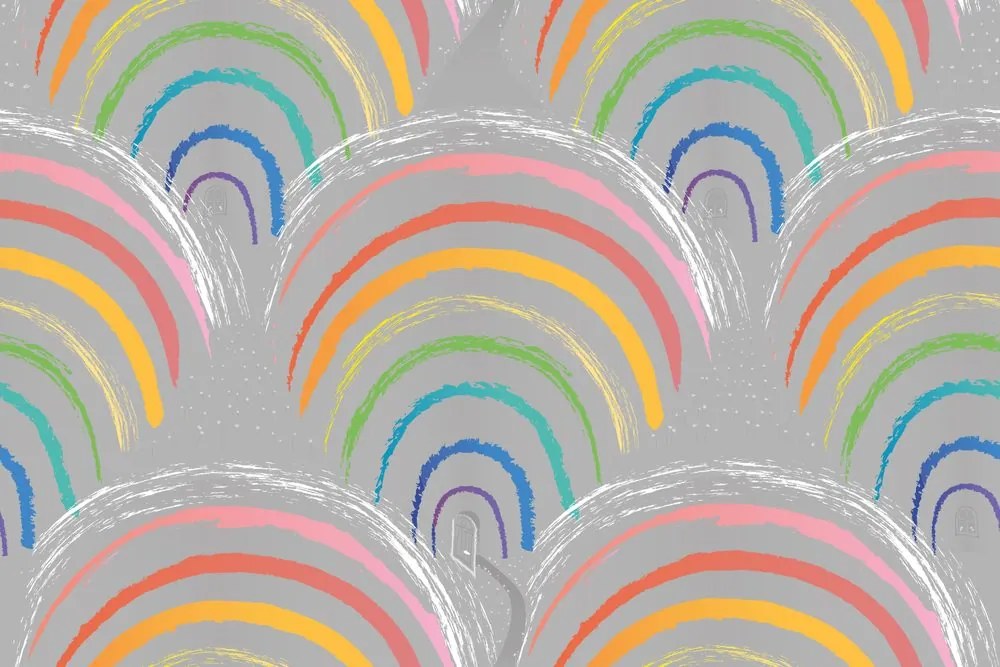 Carta da parati autoadesiva – Allegre casette arcobaleno