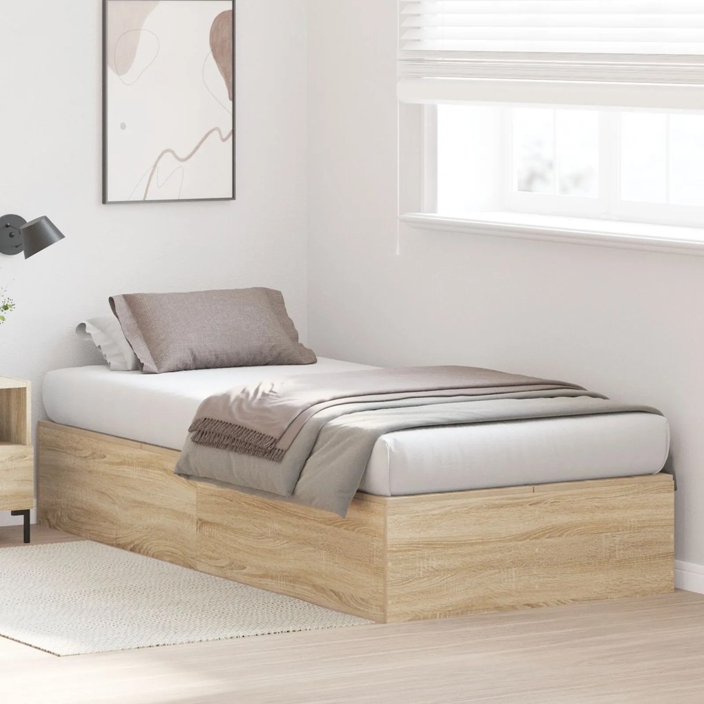 Struttura letto  rovere sonoma legno ingegnerizzato