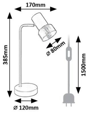 Rabalux 74278 - Lampada da tavolo HATICE 1xE14/15W/230V