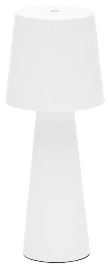 Kave Home - Lampada da tavolo piccola da esterni Arenys in metallo con finitura in bianco