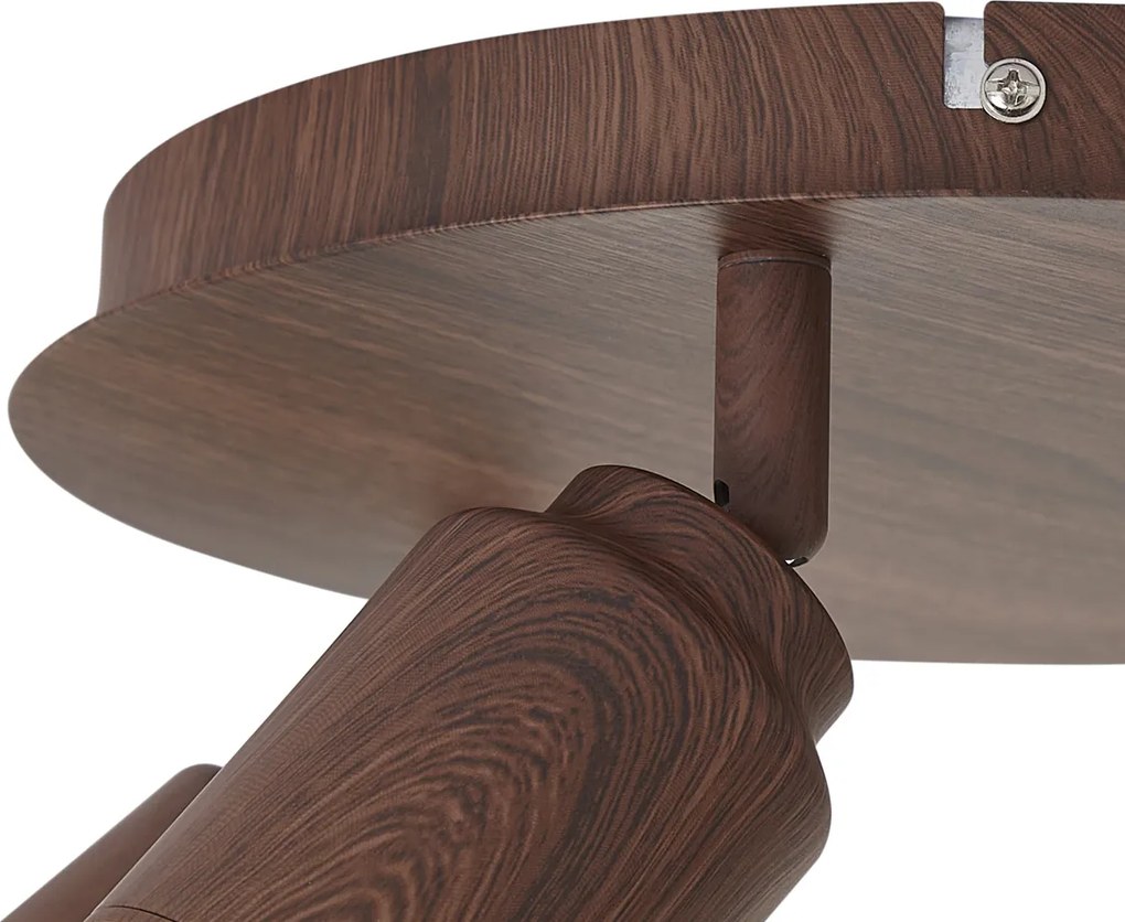 Plafoniera Japandi in legno scuro con faretti regolabili 3 luci IP44 - Ducha