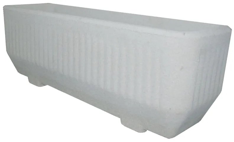 Fioriera CASSETTA RIGATA BASSA CM 100x33 H 37 in calcestruzzo bianco H 37 cm L 100 x P 33 cm