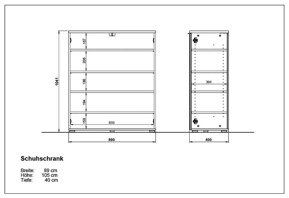 Scarpiera bianca in rovere Telde - Germania