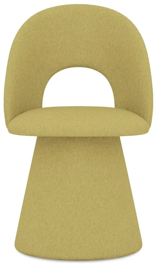 Sedia da pranzo gialla in imbottito Kalo – Makamii