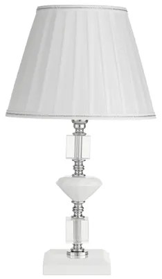 Lampada da tavolo GALA in vetro con dettagli in metallo Bianco 25x47 cm