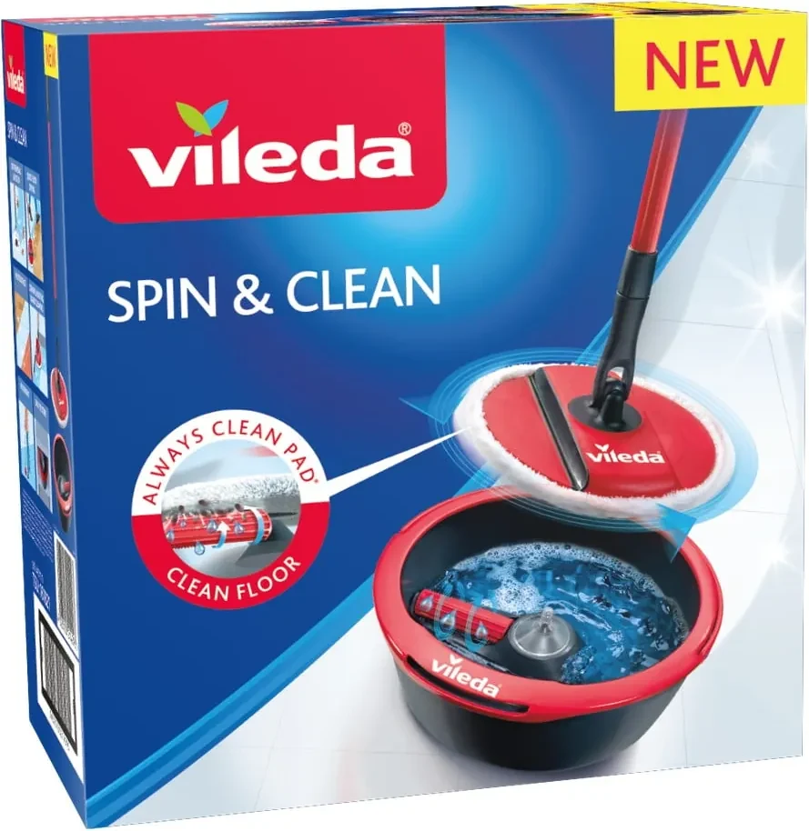 Set Pulizia Con Secchio Cromato Nemkar 20L, Mop E Strizzatore A Pressione, Su Ruote