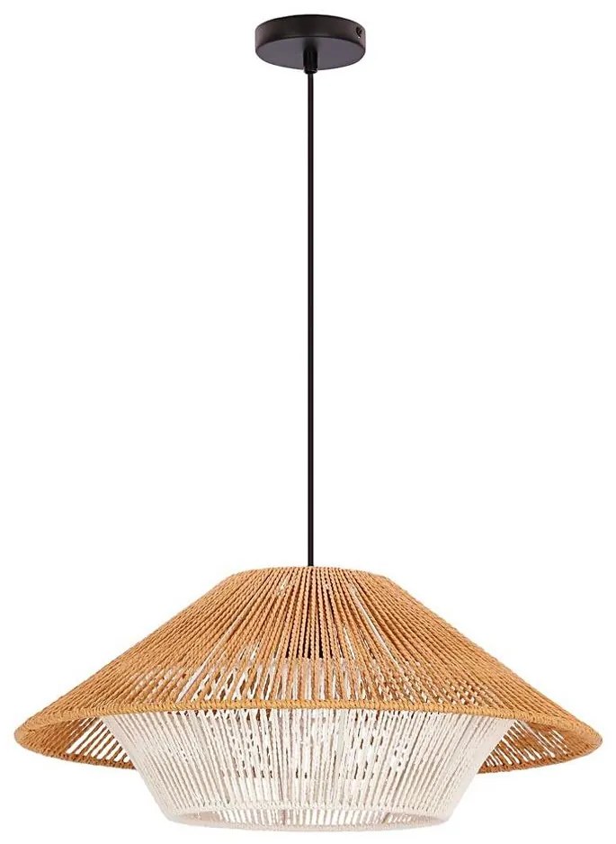 Lampadario a sospensione su cavo AFRICA 1xE27/40W/230V Ø 50 cm marrone/crema