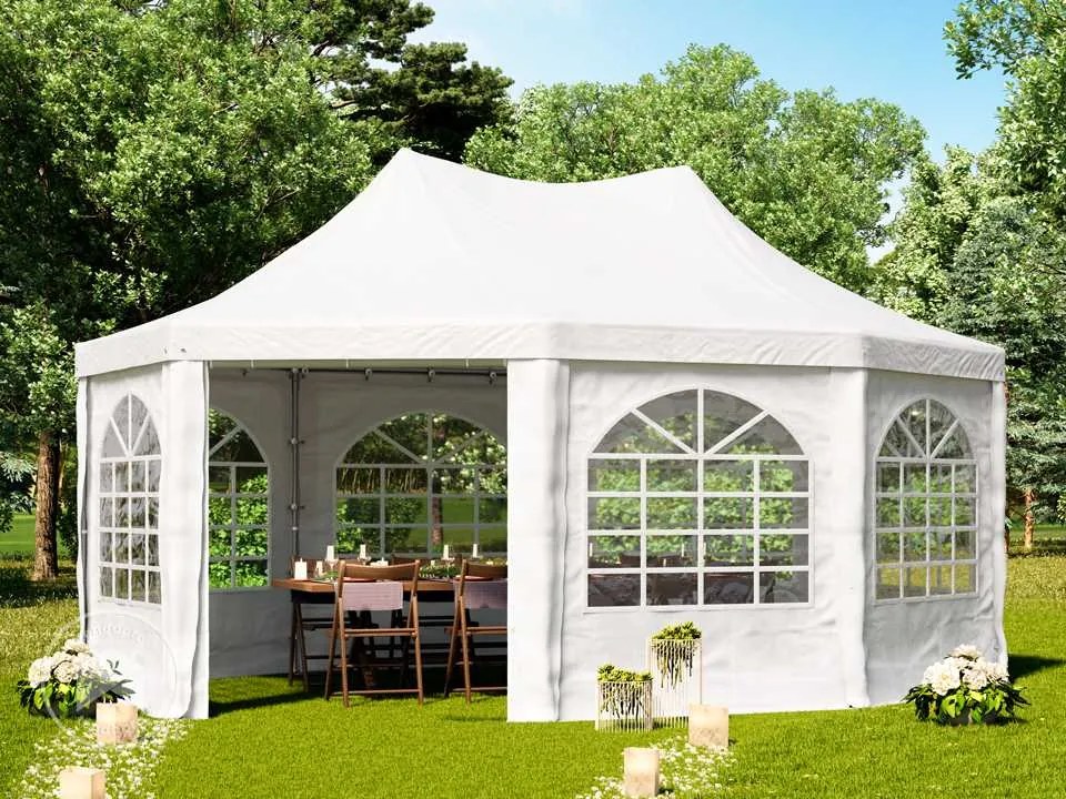 TOOLPORT Gazebo pagoda 4x5,5 m, telo in PVC, bianco - (1066)