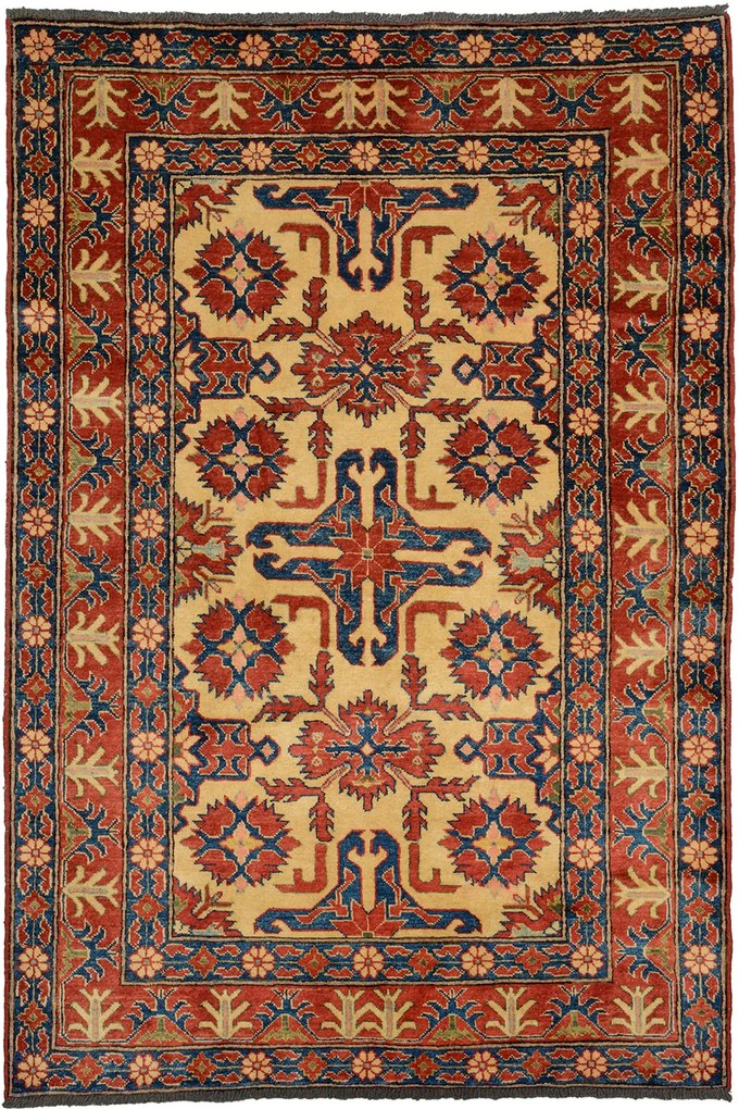 Kazak Tappeto orientale 190 x 130 Beige (Pakistan) Annodato A Mano