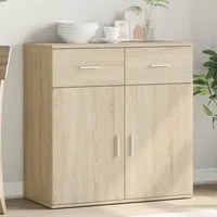 Credenza Rovere Sonoma 79x38x80 cm in Legno Multistrato 840522