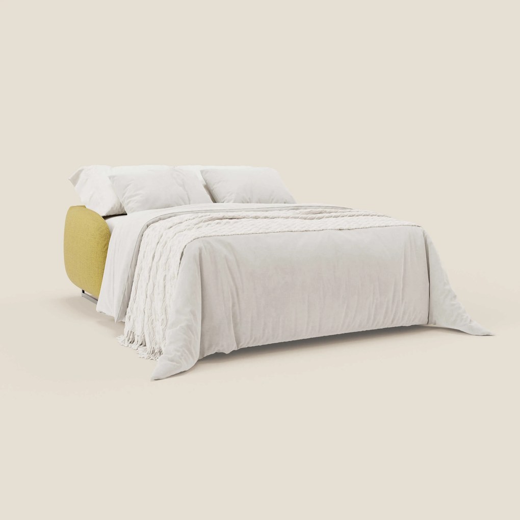 Ninfea divano letto Design Morbido con Piedini alti in Metallo e Materasso H18 cm in tessuto impermeabile T03