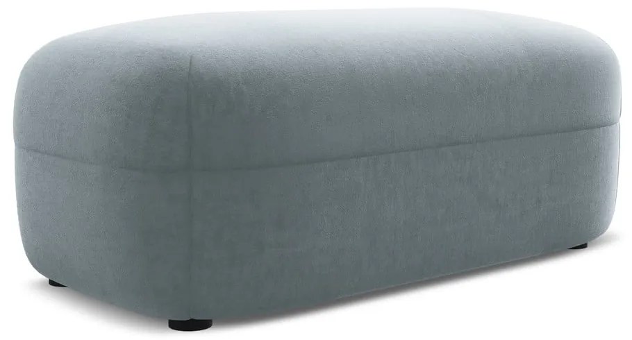 Poggiapiedi azzurro con rivestimento in velluto Moana – Makamii