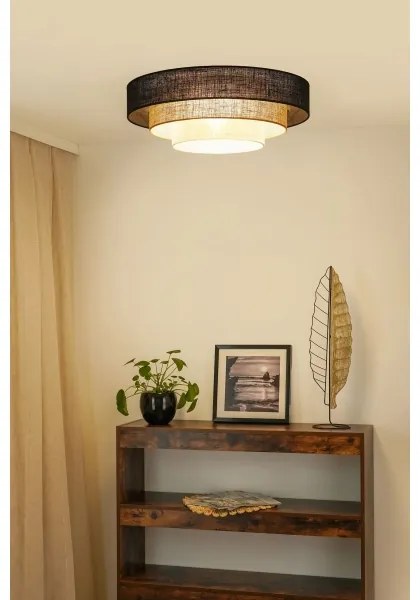 Brilagi -Plafoniera ASPEN LUNETA LED/12W/230V diametro 60 nero/beige/color crema