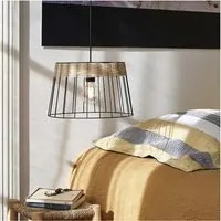 Lampadario Boho Indah nero rattan E27 COREP