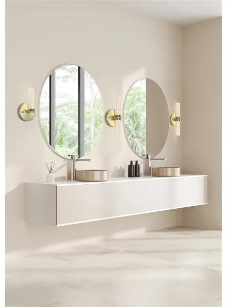 Searchlight 10371SB - Applique da parete per bagno LED dimmerabile ABERDEEN LED/7W/230V IP44 ottone