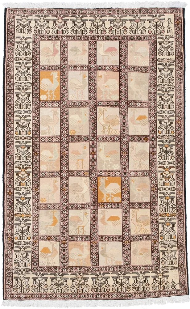 Kilim Tappeto 120x190 Beige (Iran) Annodato A Mano