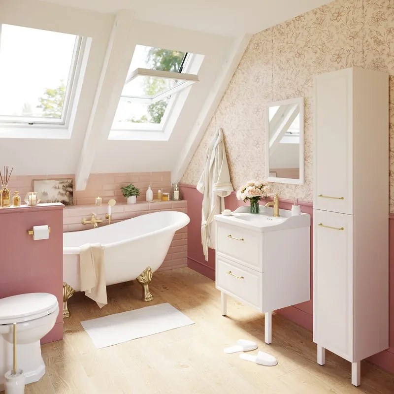 Colonna per mobile bagno Charm SENSEA 2 ante P 35 x L 30 x H 187.5 cm Bianco serigrafato MDF