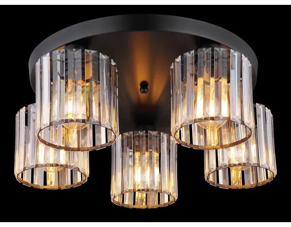 Globo 15742-5D - Lampadario a plafone JORDANA 5xE27/60W/230V diametro 46,5 cm nero