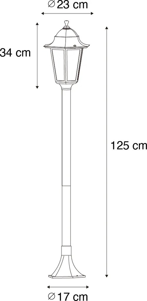 Lampada da esterno classica da terra verde scuro 125 cm IP44 - New Orleans