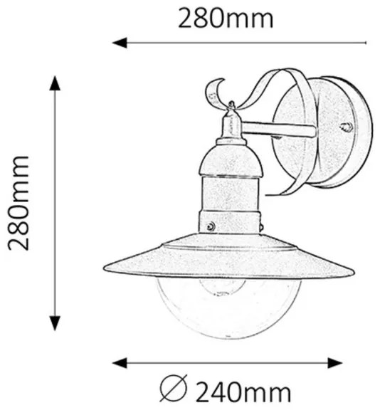 Rabalux 8271 - Applique da esterno OSLO 1xE27/60W/230V