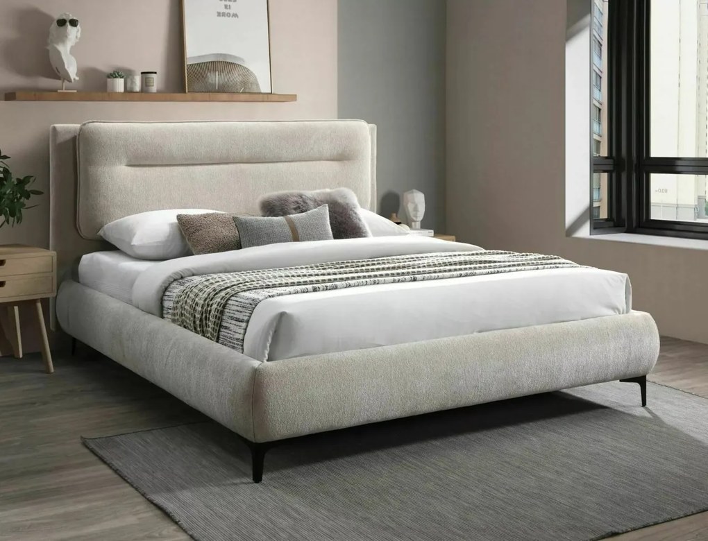 Letto Nikozja Raven in beige 28/nero - 160x200 cm