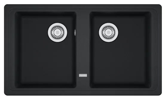 Lavello integrato 2 vasche FRANKE Boston fragranite L 50 x L 86 cm nero