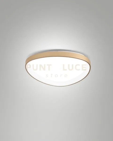 Quirk plafoniera led ottone satinato d.42cm  a led cct 2700k - 3200...