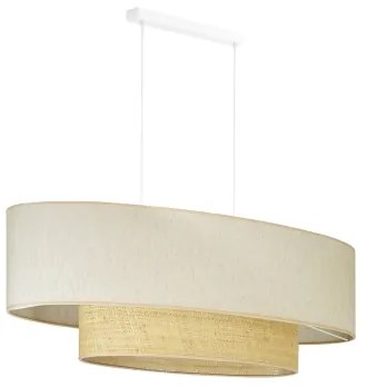 Duolla - Lampadario a sospensione con filo DOUBLE OVAL NATURE 2xE27/15W/230V color crema/beige