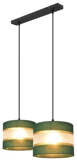 Lampadario a sospensione con filo HELEN 2xE27/15W/230V verde/oro